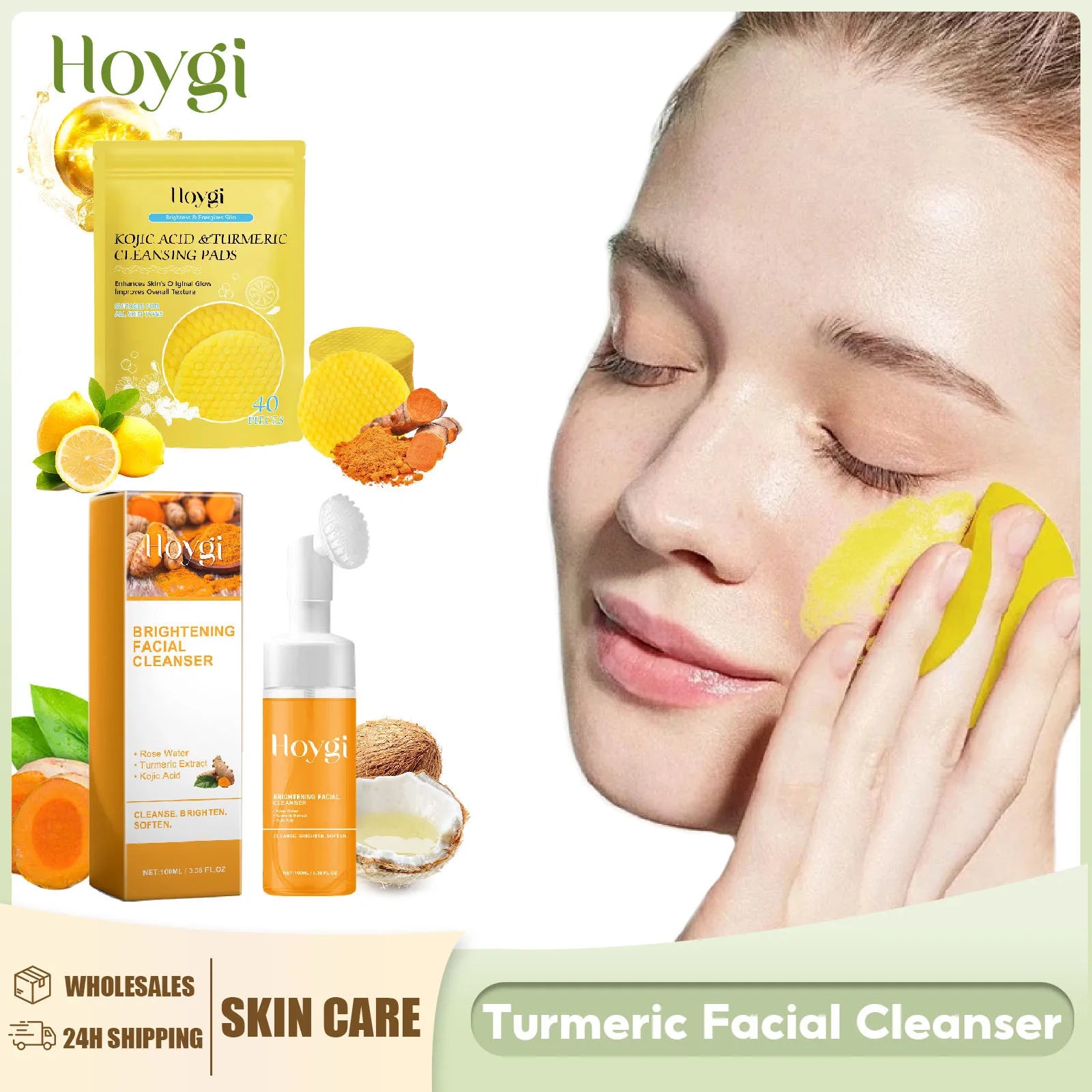 Turmeric Cleanser –,Dark Spot Remover & Oil Control Pads