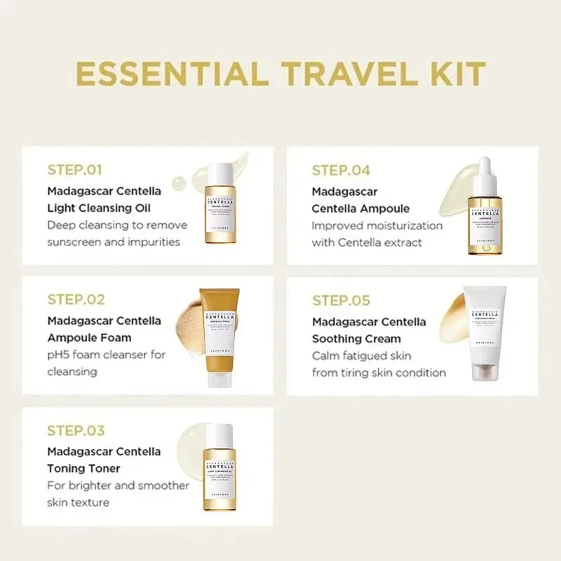 SKIN1004 Madagascar Centella Travel Kit – Calming & Hydrating Skincare Set for Sensitive Skin