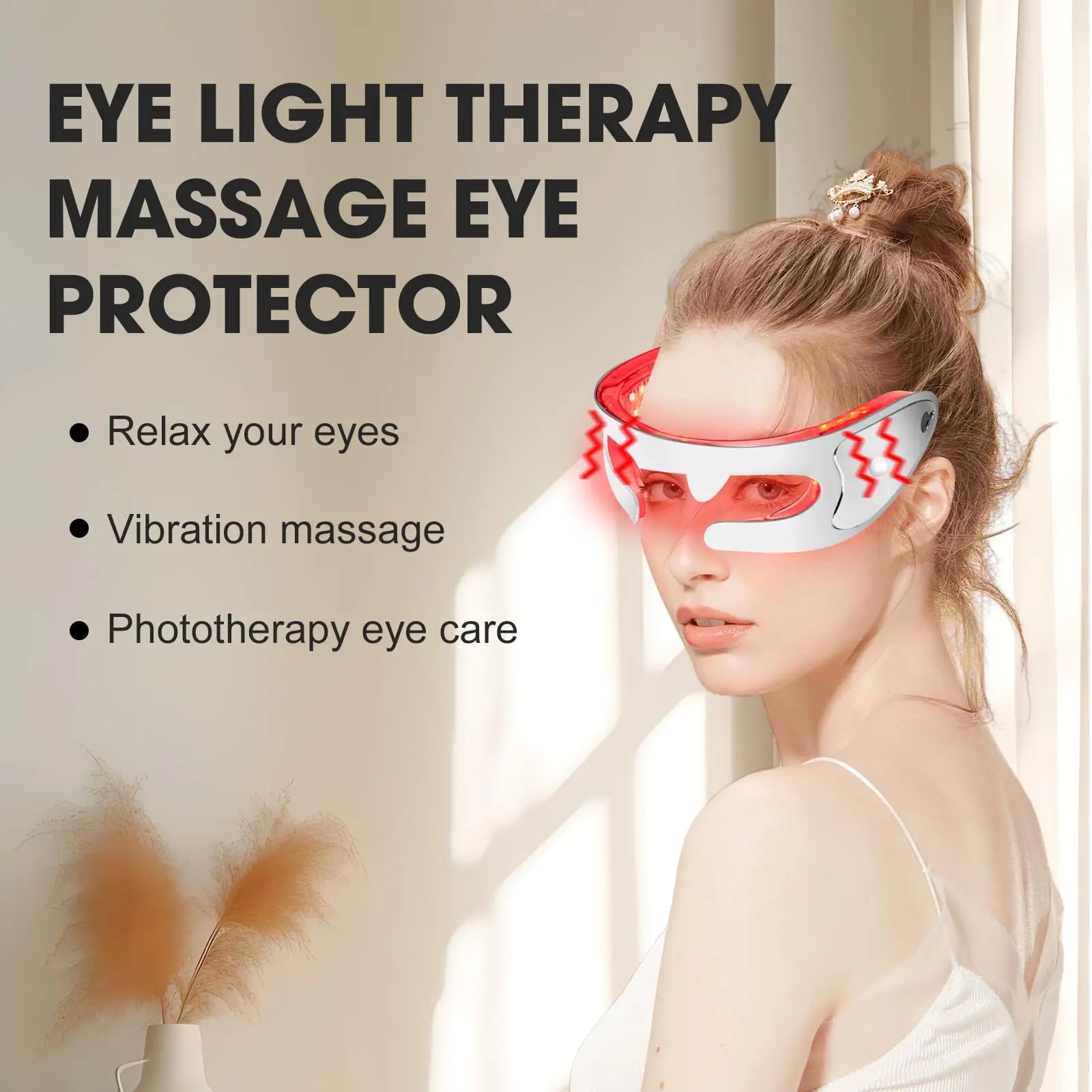 LED Eye Care Massager – Red Light Therapy & Gentle Vibration for Eye Area Care