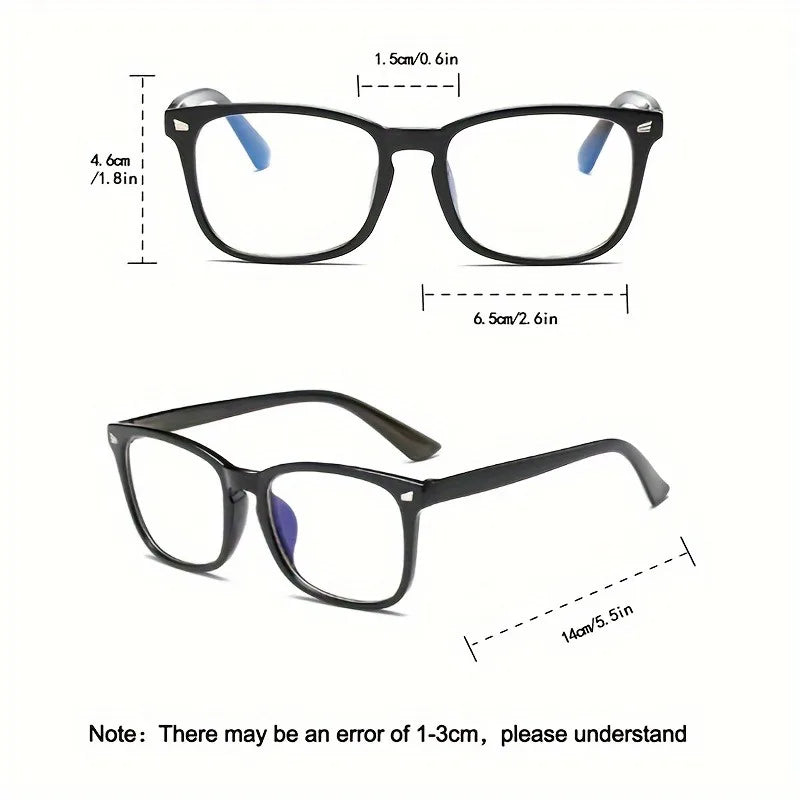 3-Pack Lightweight Blue Light Glasses – Minimalist Square Frame