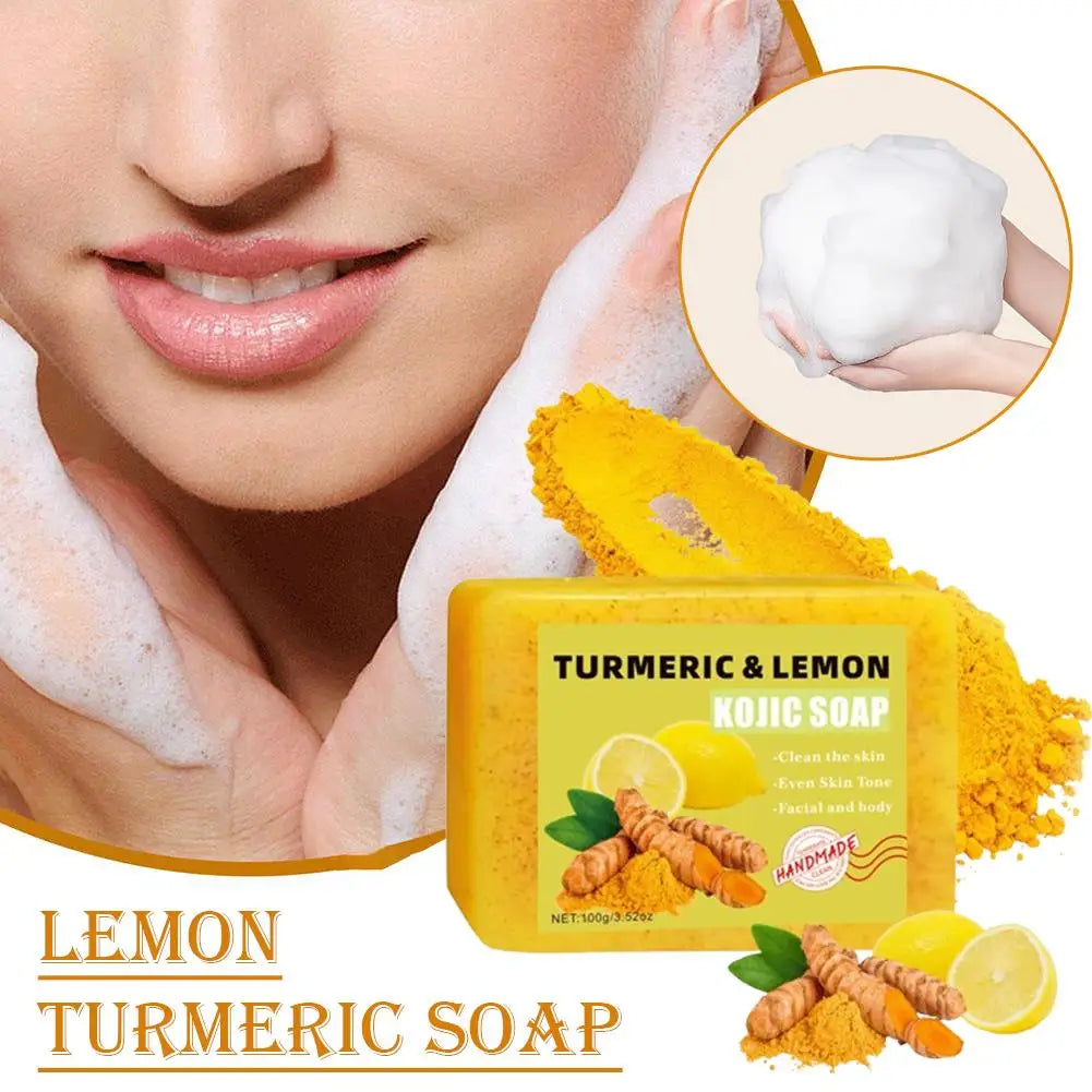Lemon Turmeric Kojic Acid Soap Bar (1/2 PCS, 100g Each)