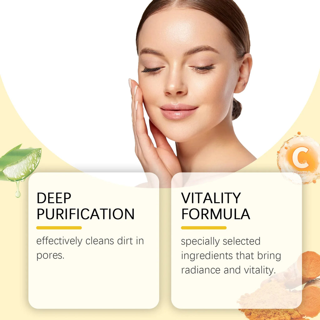 Turmeric Brightening Facial Cleanser – Oil Control, Dark Spot Care & Gentle Exfoliation