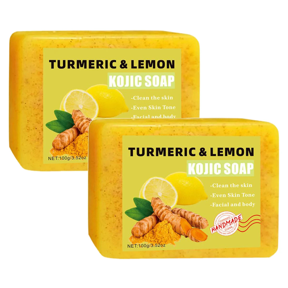 Lemon Turmeric Kojic Acid Soap Bar (1/2 PCS, 100g Each)