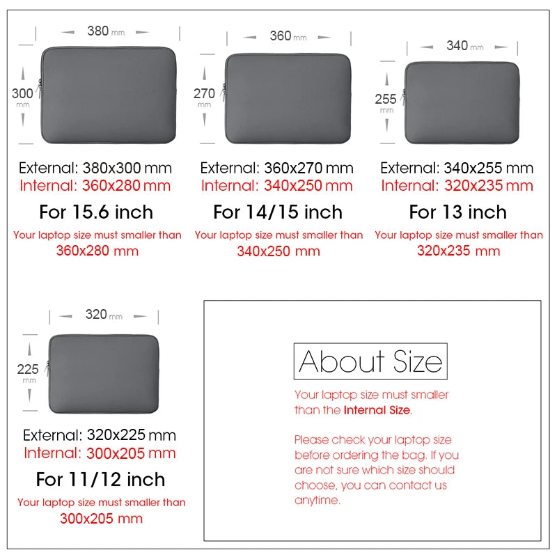 Protective Laptop Sleeve with Zipper – Slim & Lightweight (13–15.6”)