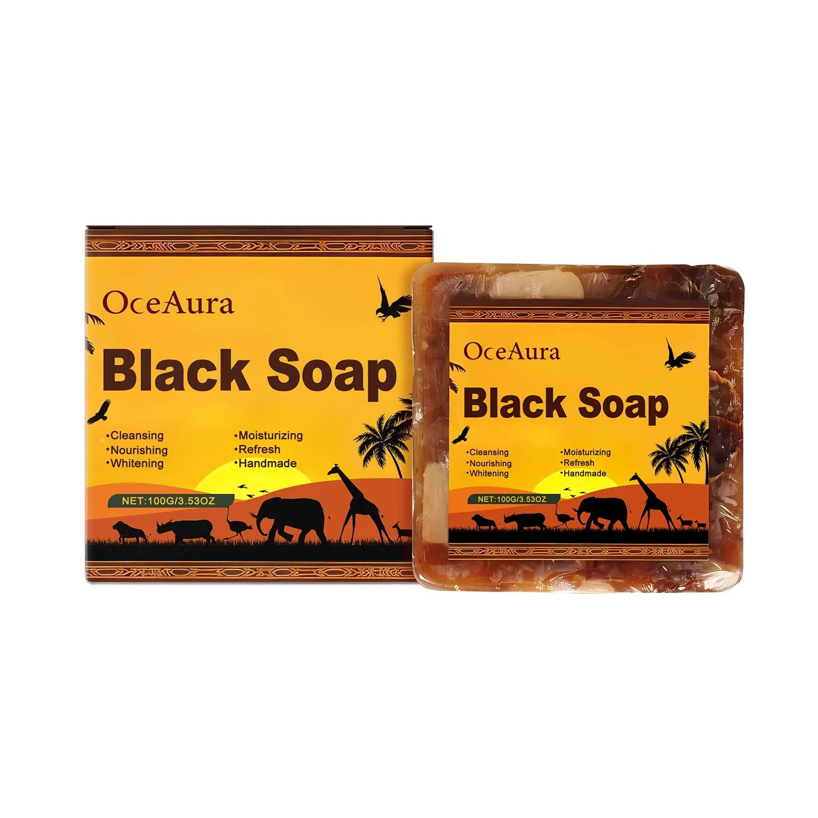 OceAura Black Soap – Purifying & Oil Control Handmade Facial Cleanser