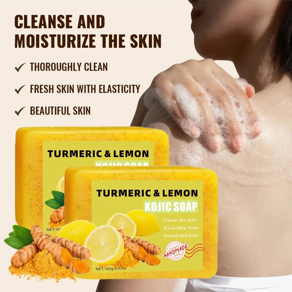 Lemon Turmeric Kojic Acid Soap Bar – 100g (1/2 PCS)