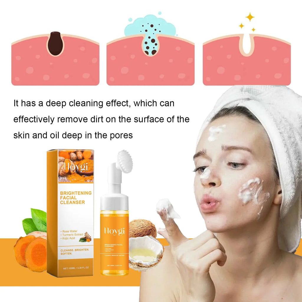 Turmeric Brightening Facial Cleanser – Oil Control, Dark Spot Care & Gentle Exfoliation