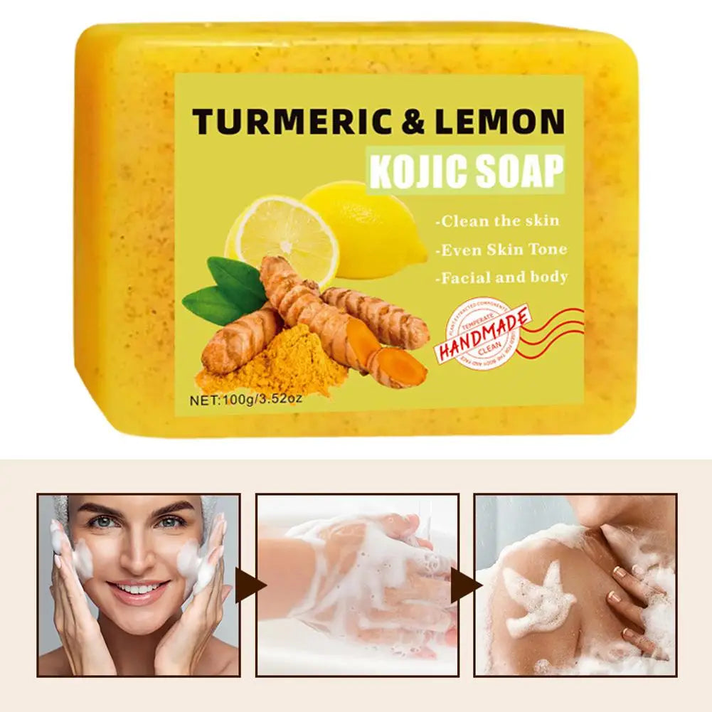 Lemon Turmeric Kojic Acid Soap Bar – 100g (1/2 PCS)