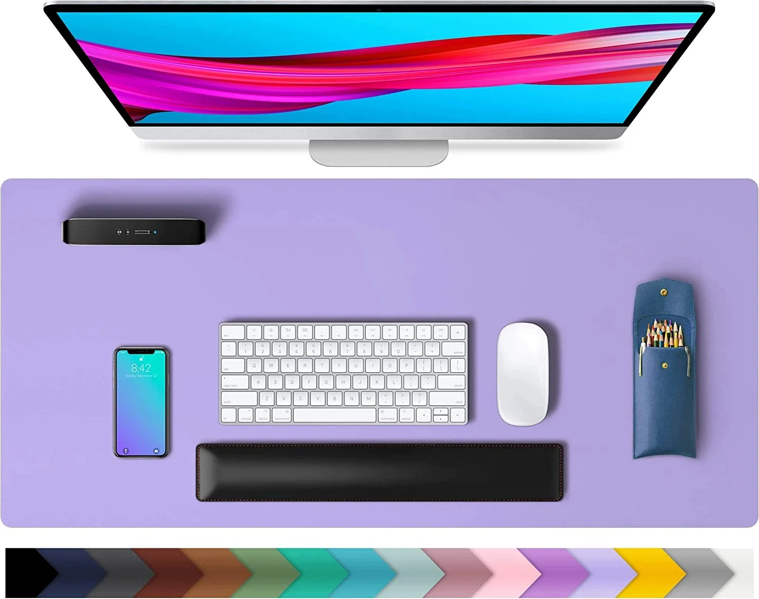 PU Leather Desk Mat – Waterproof & Non-Slip Office Desk Protector (60×30 cm)