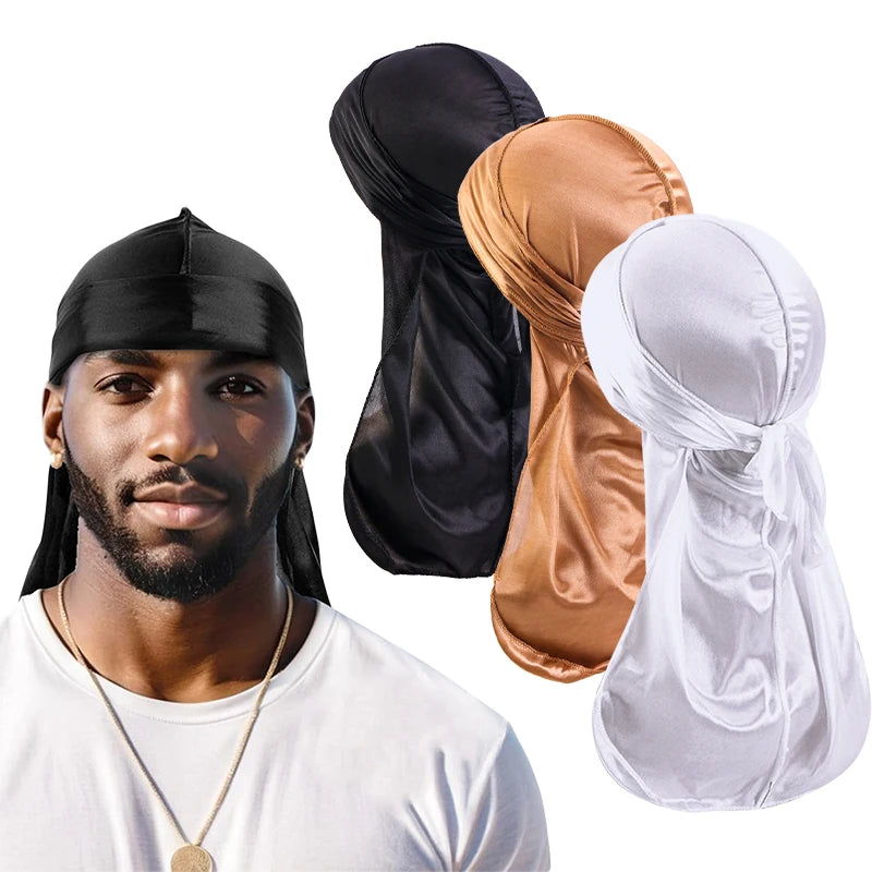 nisex Silky Long Tail Durag , Premium Headwrap for Waves, Style & Protection