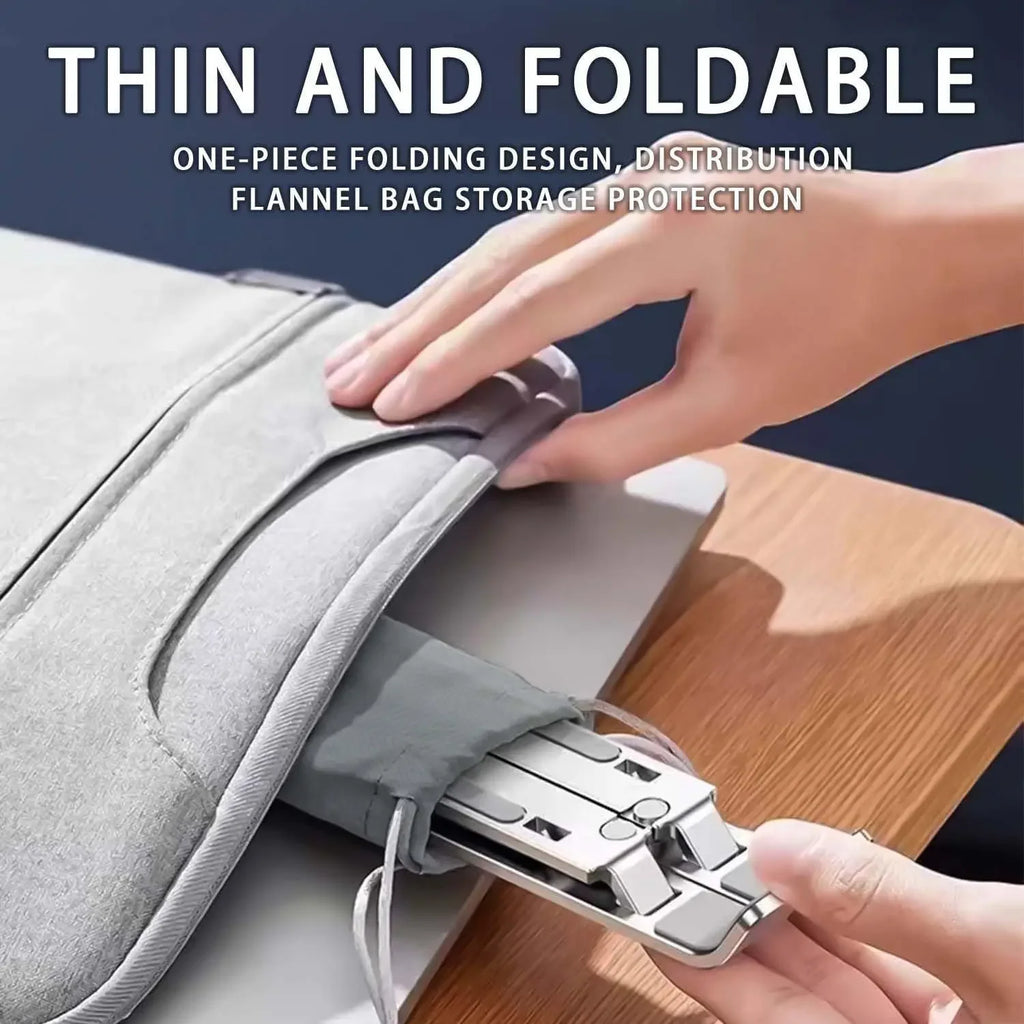 Adjustable Aluminum Laptop Stand – Foldable, 6-Level Height for 8–16 Inch Laptops