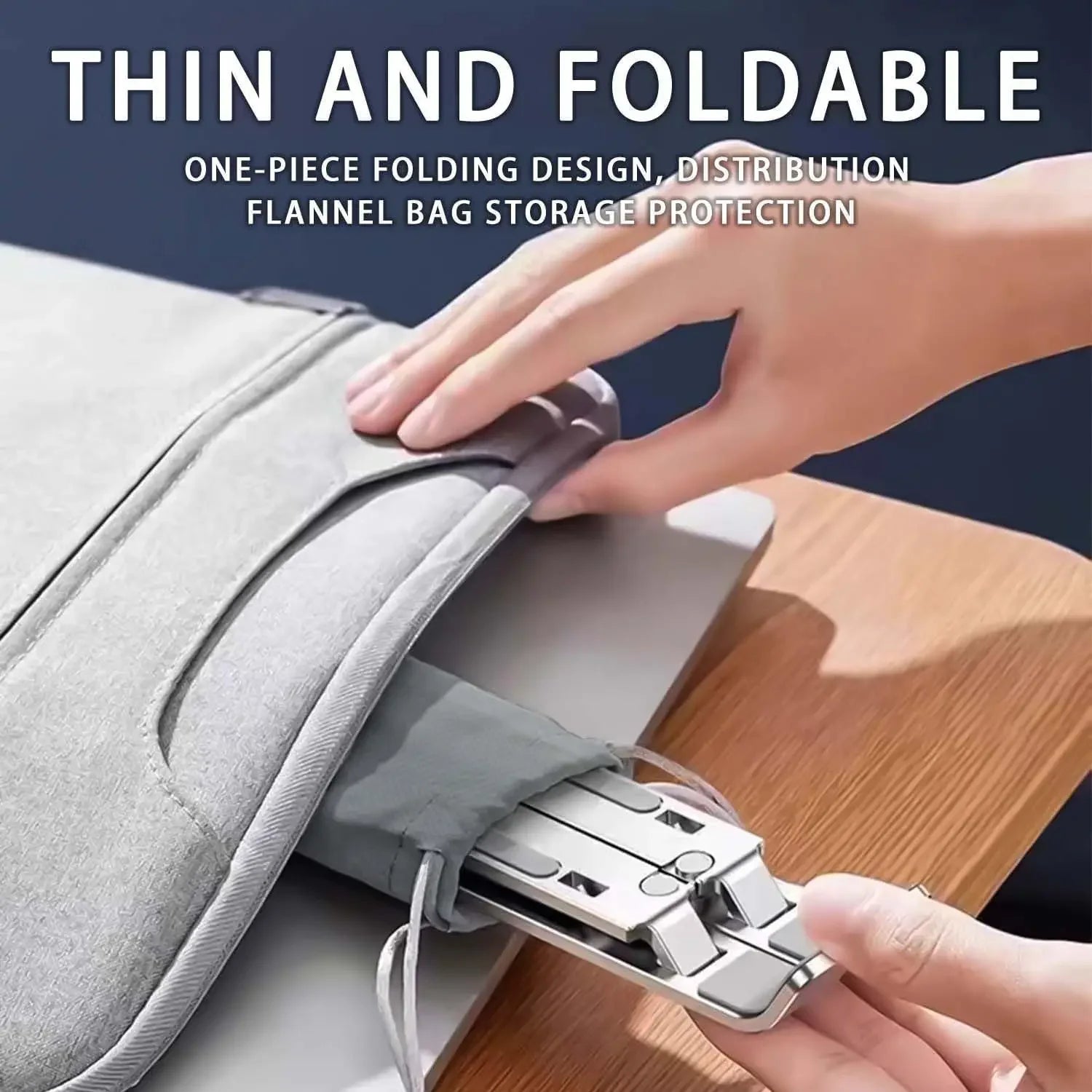 Adjustable Aluminum Laptop Stand – Foldable, 6-Level Height for 8–16 Inch Laptops