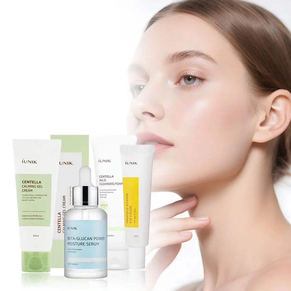 IUNIK Beta‑Glucan Hydrating Skincare Set – Centella Cleanser, Moisturizing Gel & Propolis Eye Cream