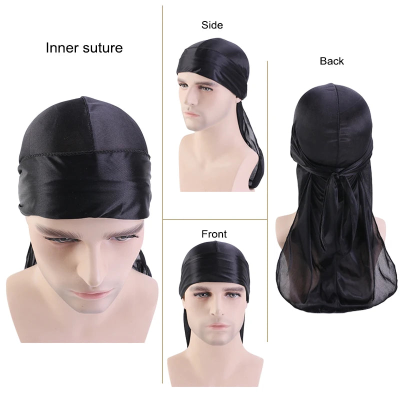 nisex Silky Long Tail Durag , Premium Headwrap for Waves, Style & Protection