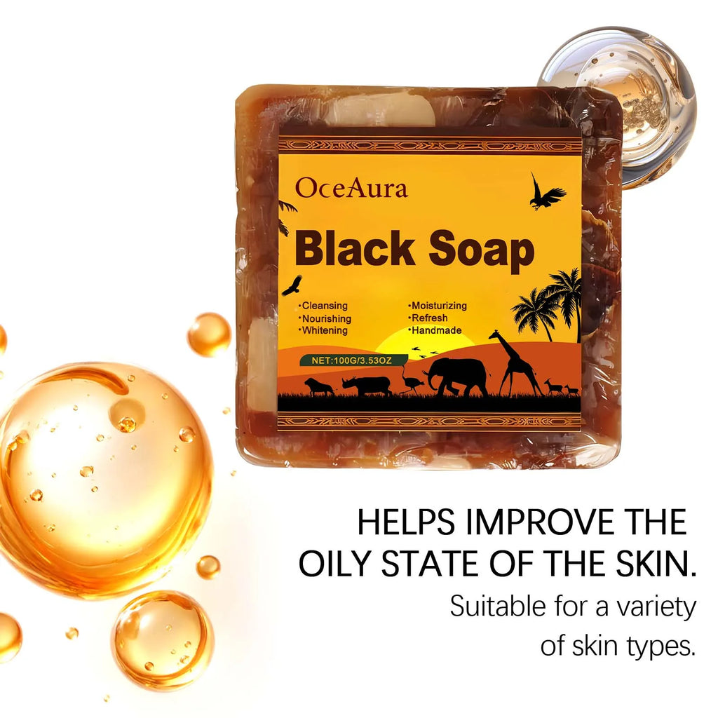 OceAura Black Soap – Purifying & Oil Control Handmade Facial Cleanser