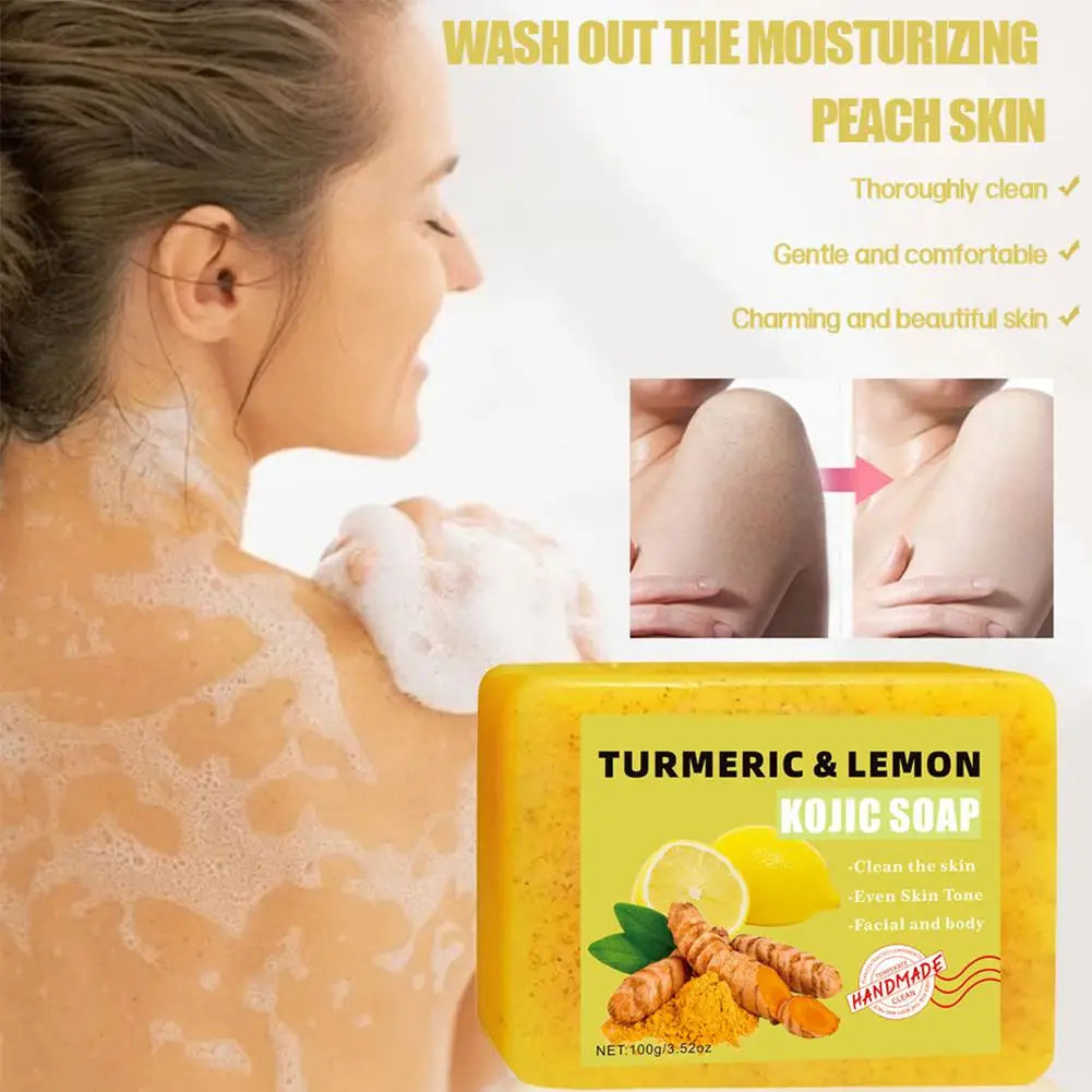 Lemon Turmeric Kojic Acid Soap Bar – 100g (1/2 PCS)