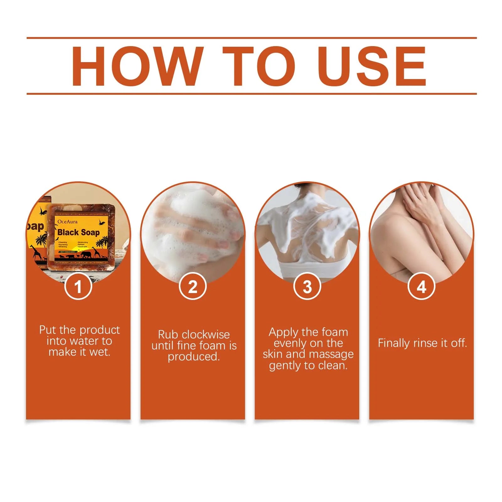 OceAura Black Soap – Purifying & Oil Control Handmade Facial Cleanser