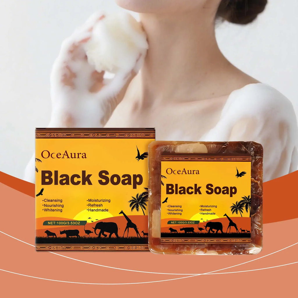 OceAura Black Soap – Purifying & Oil Control Handmade Facial Cleanser