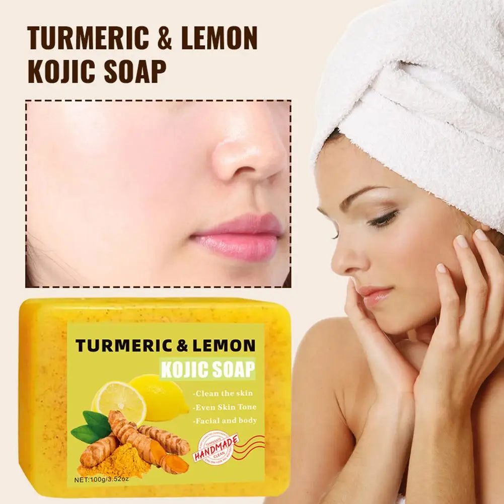 Lemon Turmeric Kojic Acid Soap Bar – 100g (1/2 PCS)