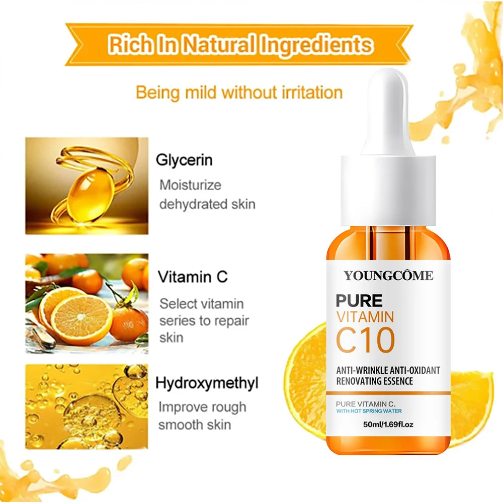 Vitamin C Brightening Serum with Hyaluronic Acid – Glow Boost, Dark Spot Corrector & Anti-Aging Care