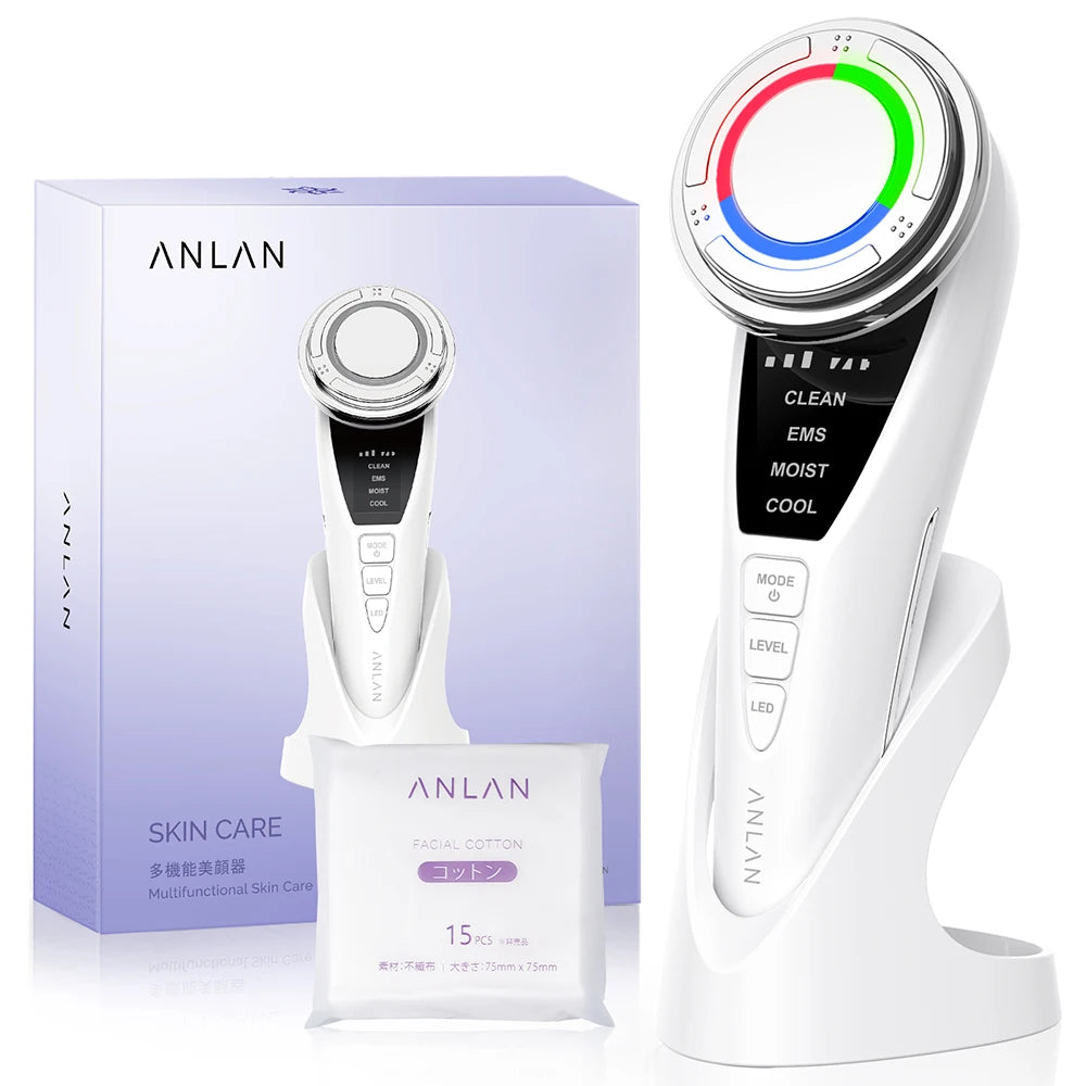 ANLAN EMS Facial Massager Pro – Face Lifting, Skin Rejuvenation & LED Light Therapy Device